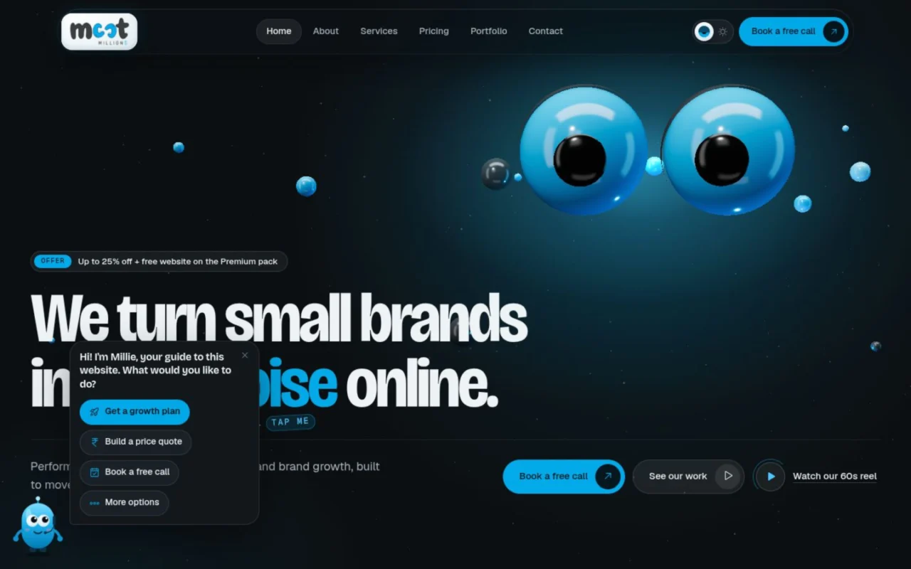 Meet Millions website on desktop